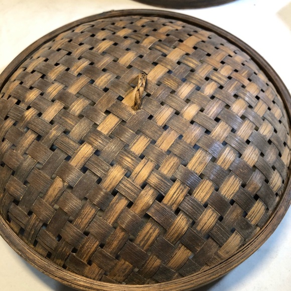 2 Vintage Woven Canisters Containers With Lids - Picture 7 of 16